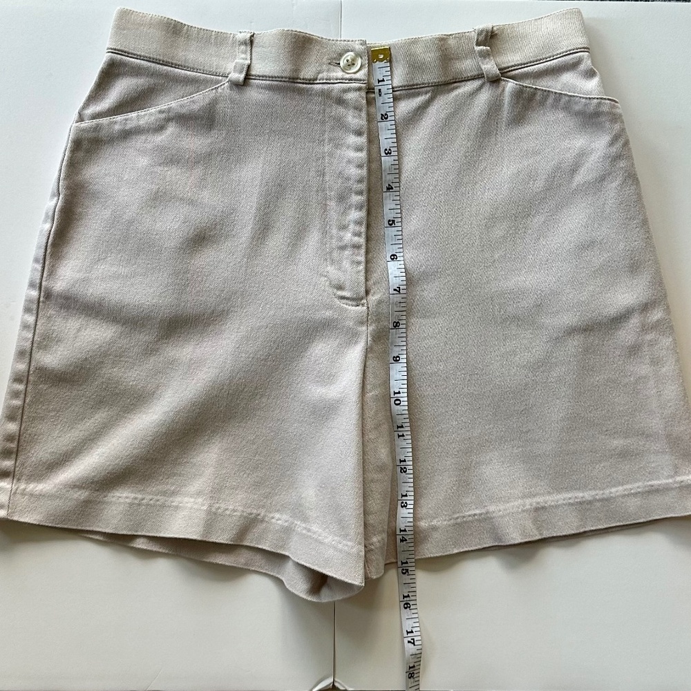 Vintage Tribella Petite Khaki Cotton Shorts - Picture 6 of 8